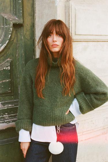 SOFT KNIT SWEATER - Green by Zara - Image 0