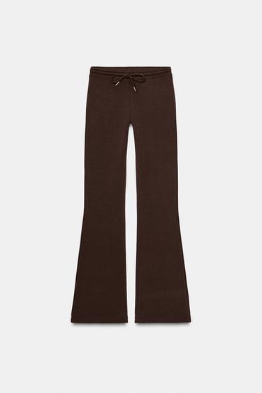 INTERLOCK FLARE TROUSERS - Brown by Zara