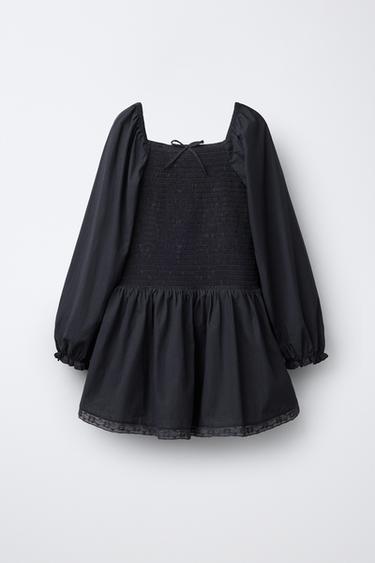 LACE TRIM DRESS - Anthracite grey by Zara