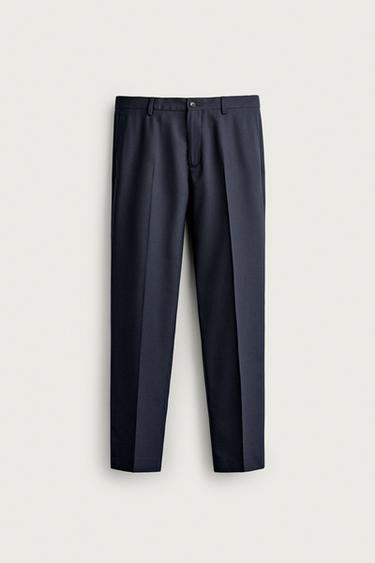 REGULAR FIT WOOL BLEND SUIT TROUSERS - Navy blue by Zara