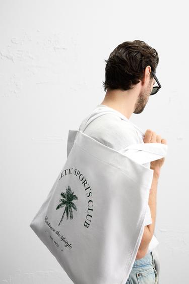 FABRIC SHOPPER BAG - Ecru White by Zara - Image 0