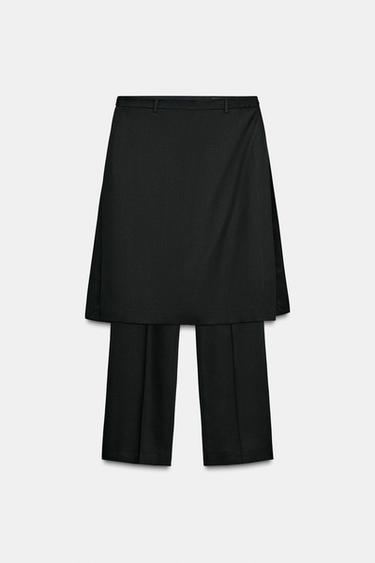 ZW COLLECTION PAREO STRAIGHT-LEG TROUSERS - Black by Zara