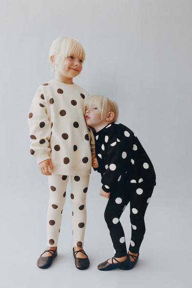 POLKA DOT SWEATSHIRT - Ecru / Brown by Zara