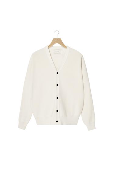 COTTON TEXTURED CARDIGAN - Ecru by Zara