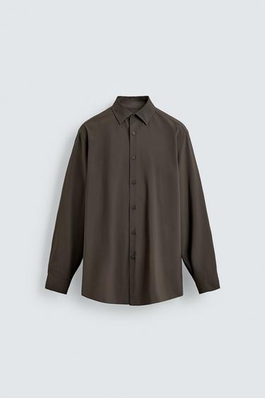 SLIM FIT SHIRT - Brown / Taupe by Zara