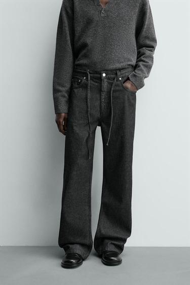 RELAXED bell bottom FIT JEANS - Black by Zara