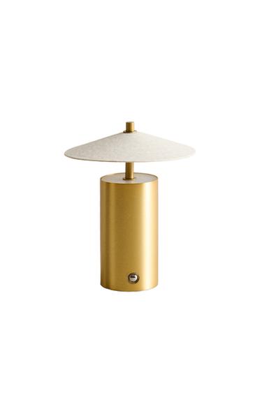 WIRELESS TABLE LAMP WITH PAPER LAMPSHADE - Golden by Zara