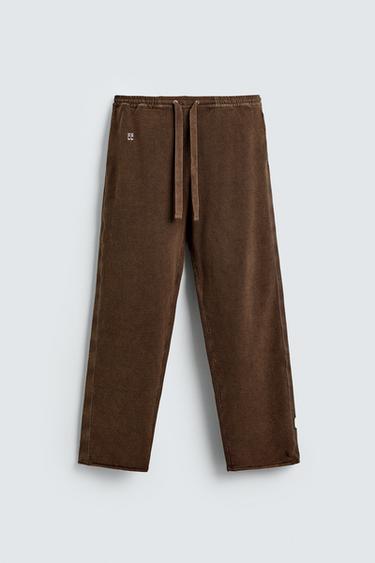 KNITTED JOGGERS WITH SIDE TAPING X SR_A - Brown by Zara