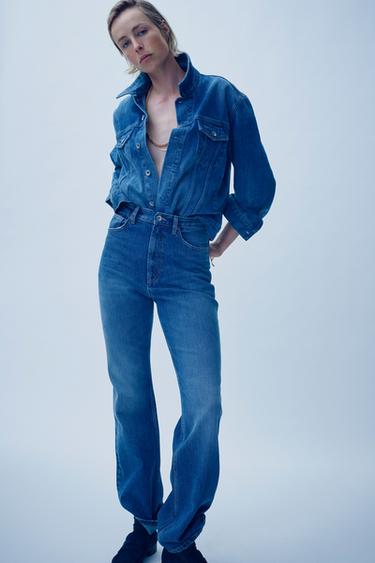 HIGH-WAIST TRF BOOTCUT JEANS - Blue by Zara
