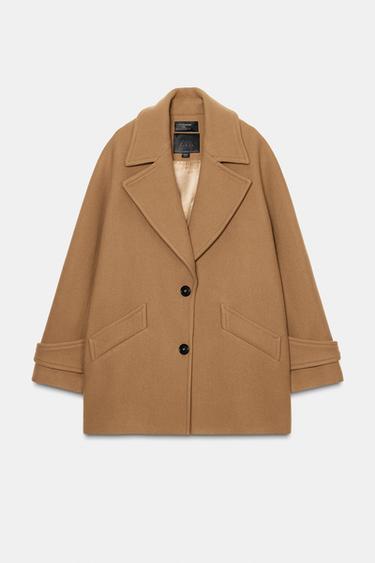 OVERSIZE WOOL BLEND COAT ZW COLLECTION LIMITED EDITION - camel by Zara