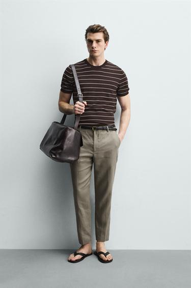 KNITTED REGULAR FIT T-SHIRT - striped by Zara - Image 0