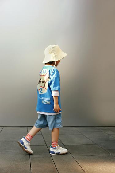 DENIM BERMUDA SHORTS WITH ELASTIC WAIST - Mid-blue by Zara