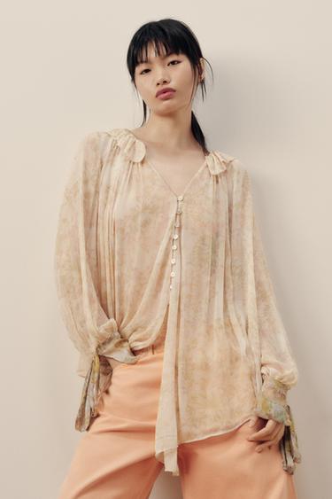 ZW COLLECTION FLORAL SHIRT - Printed by Zara