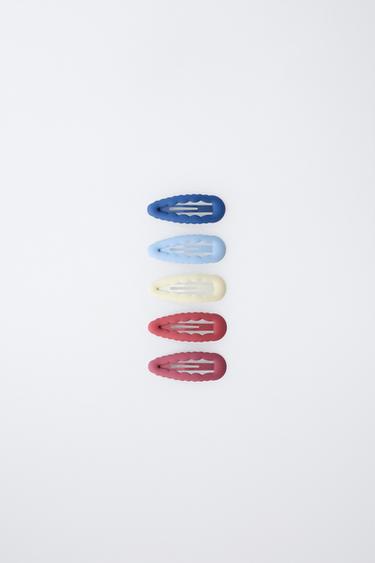 PACK OF FIVE WAVY HAIR CLIPS - Blue by Zara