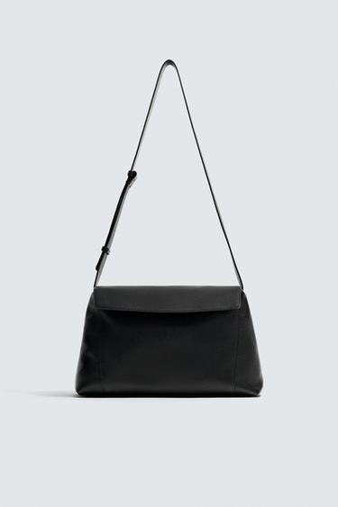 LEATHER CROSSBODY BAG L LIMITED EDITION - Black by Zara