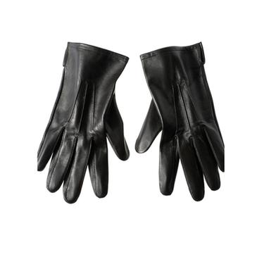 LEATHER STITCHED GLOVES - Dark brown by Zara