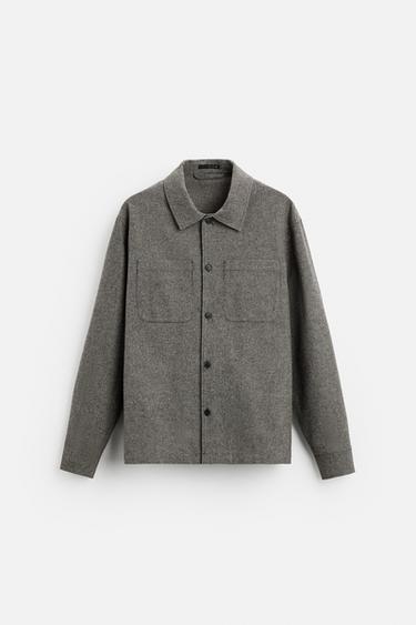 TEXTURED OVERSHIRT - Beige-brown by Zara