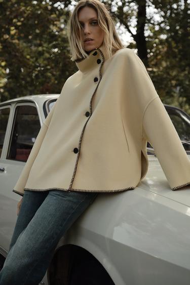 ZW COLLECTION WOOL JACKET - Cream by Zara