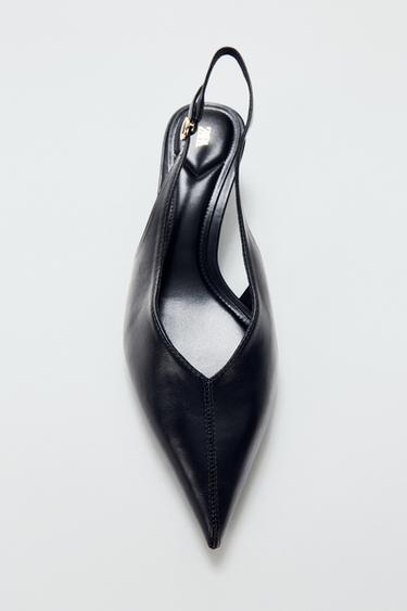 KITTEN-HEEL SLINGBACK SHOES - Black by Zara