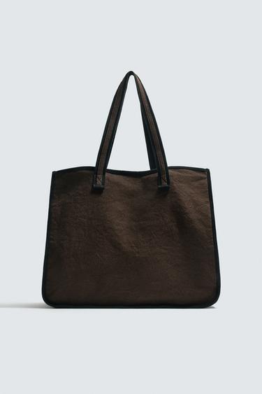 FABRIC TOTE BAG - Brown by Zara