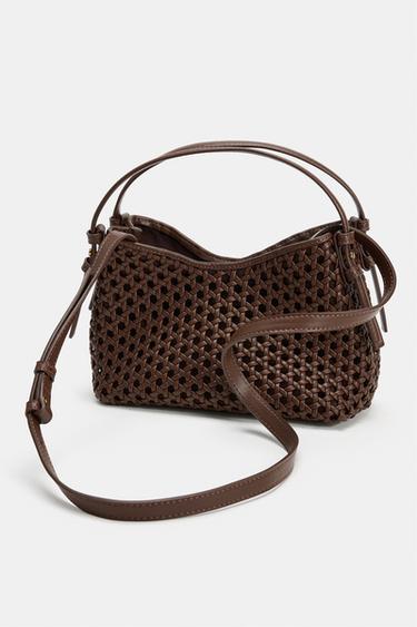 WOVEN MINI HANDBAG - Brown by Zara