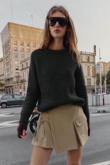 CARGO SKORT - Light camel by Zara