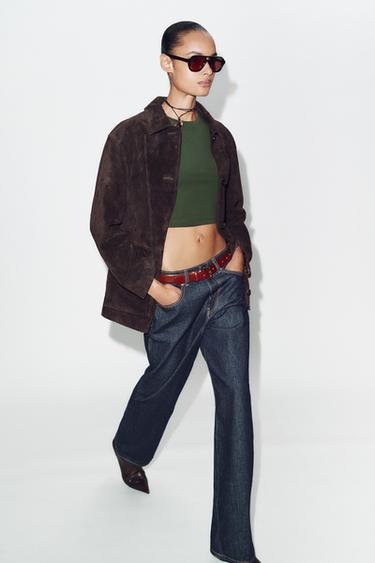 CROPPED SHORT SLEEVE T-SHIRT - Khaki by Zara - Image 0