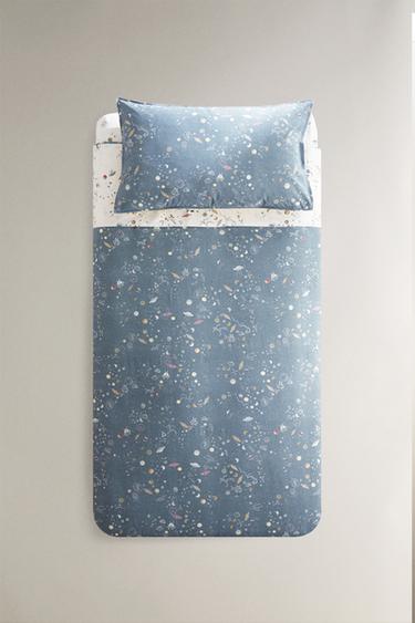 CHILDREN'S REVERSIBLE SPACE DUVET COVER - Ecru / Blue by Zara - Image 0