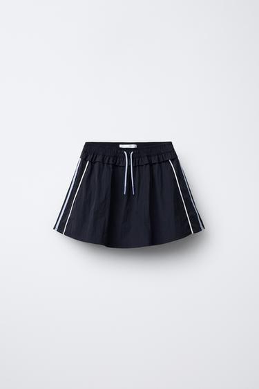 NYLON BERMUDA SKORT WITH SIDE STRIPES - Navy blue by Zara - Image 0