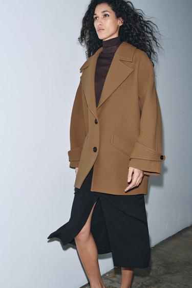 OVERSIZE WOOL BLEND COAT ZW COLLECTION LIMITED EDITION - camel by Zara
