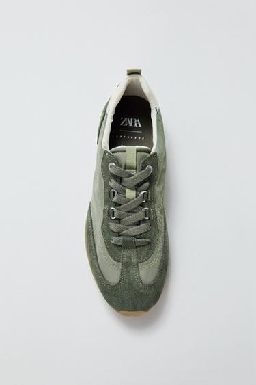 CONTRAST RUNNING SNEAKERS - Khaki Green by Zara