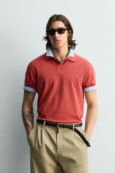 REGULAR FIT PIQUÉ POLO SHIRT - Red by Zara