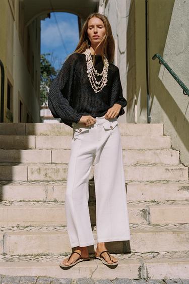 RUSTIC WEAVE CULOTTES - Ecru by Zara