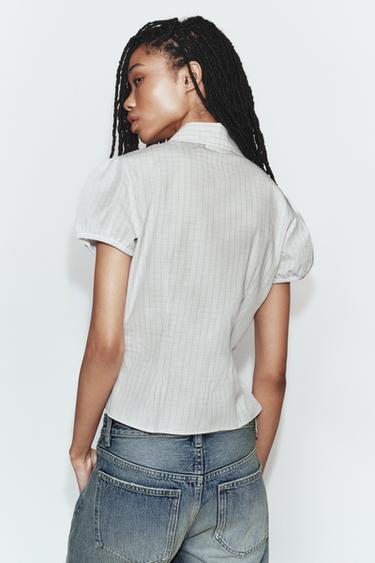 POPLIN CHECK SHIRT - Green / Ecru by Zara