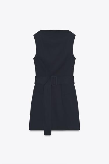 SHORT BELTED DRESS - Dark navy by Zara
