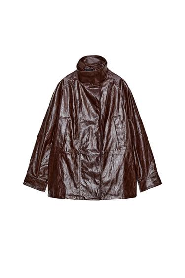 ZW COLLECTION FAUX LEATHER JACKET - Brown by Zara