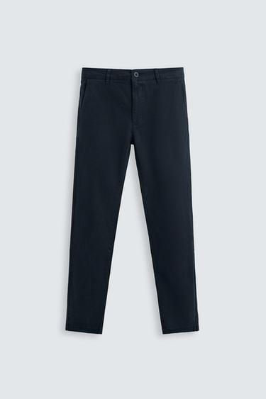 SKINNY FIT CHINO TROUSERS - Navy blue by Zara