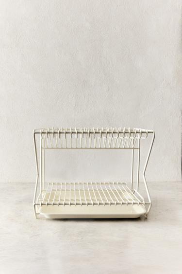 METAL DISH DRAINER WITH TRAY - Cream by Zara