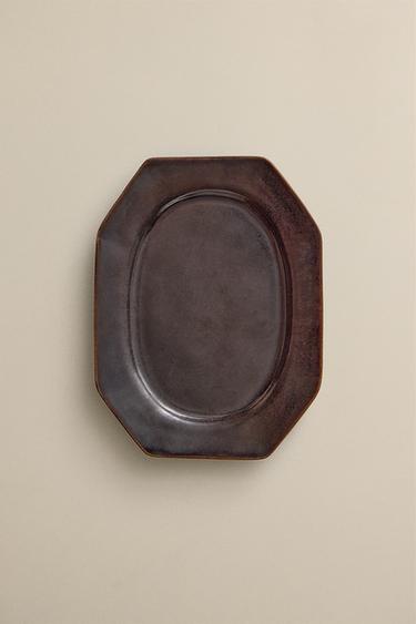 STONEWARE TRAY - Brown by Zara