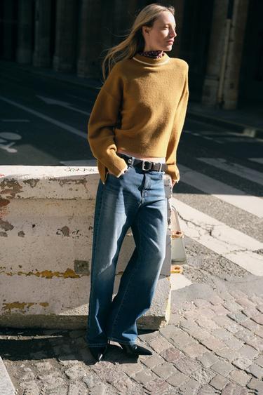 KNIT JUMPER WITH CONTRAST TRIMS - Mustard by Zara