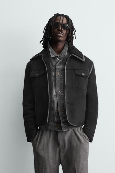 DOUBLE-FACED FAUX SUEDE JACKET - Black by Zara