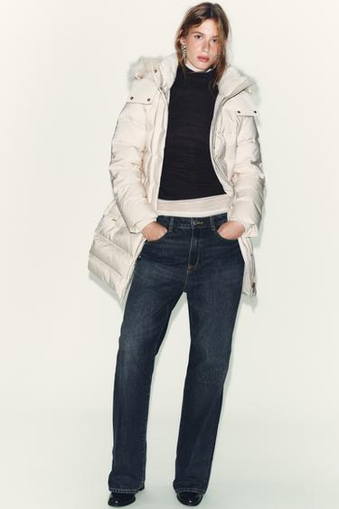 WATER-REPELLENT WINDPROOF HOODED DOWN PUFFER JACKET - Ecru by Zara