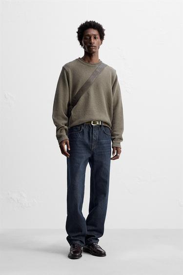SWEATER WITH TURN-UP DETAIL - Brown / Green by Zara