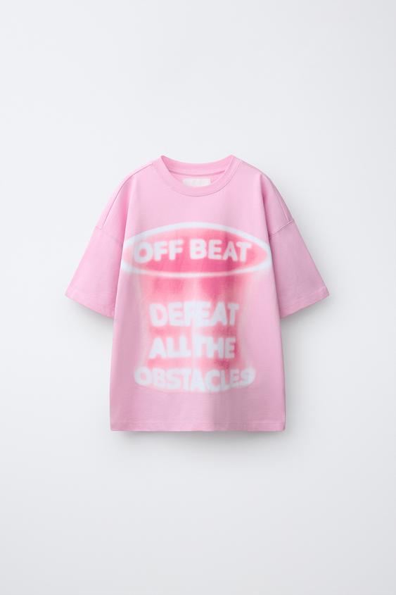 SPRAY PRINT T-SHIRT - Pink by Zara - Image 0