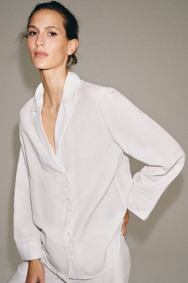ZW COLLECTION BUTTON-UP SHIRT - White by Zara