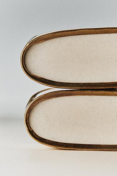 PACK OF OVAL MARBLE DOOR KNOBS (PACK OF 2) - Golden by Zara