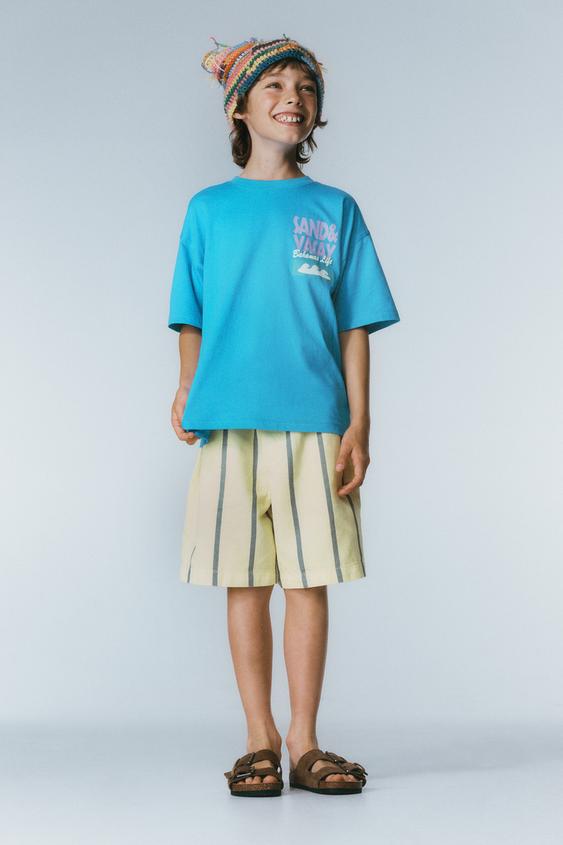 SLOGAN PRINT T-SHIRT - Blue/White by Zara - Image 0
