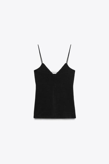 STRAPPY COTTON TOP - Black by Zara
