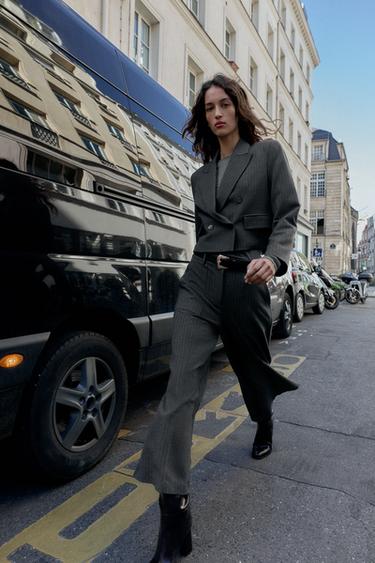 CULOTTES WITH BELT AND PINSTRIPES - striped by Zara