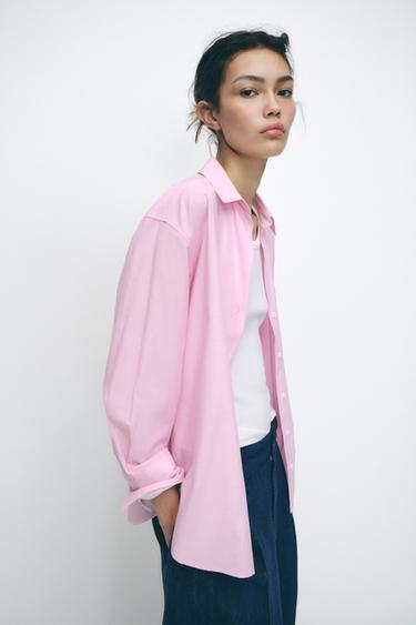BASIC OXFORD SHIRT - Pink / White by Zara